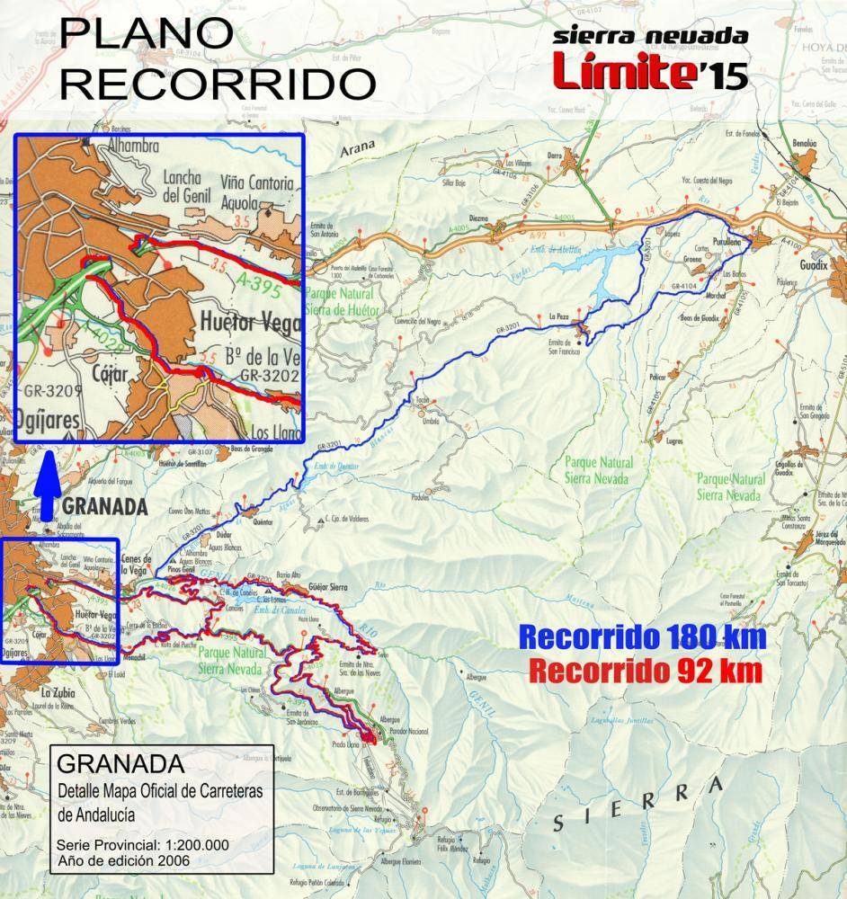 Plano Recorrido Sierra Nevada Limite 2015 180 92km